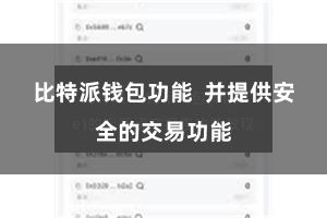 比特派钱包功能  并提供安全的交易功能