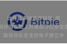比特派多链资产钱包  用户可将助记词抄写在纸上好像保存在安全的电子建立中